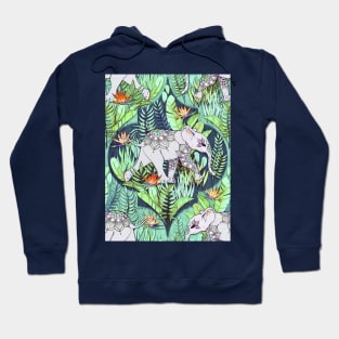 Little Elephant on a Jungle Adventure – faded vintage version Hoodie